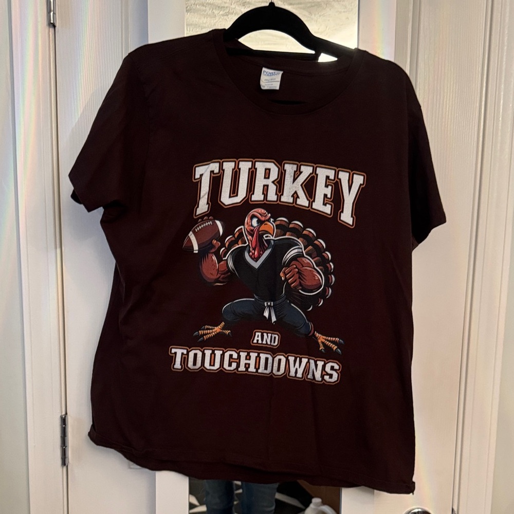 Turkey and Touchdowns T-Shirt Thanksgiving Holiday